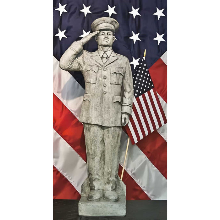 Army Soldier Statue with Flag