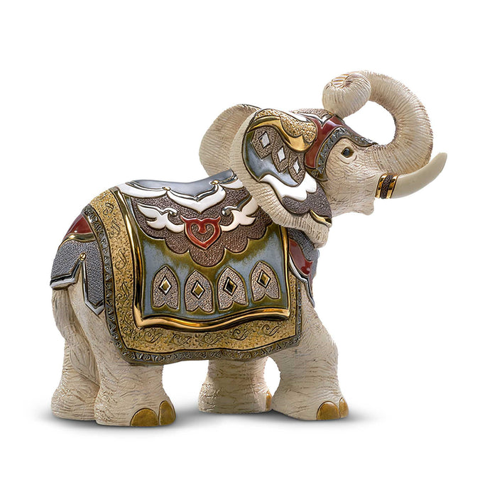 White Indian Elephant Sculpture-Ceramic