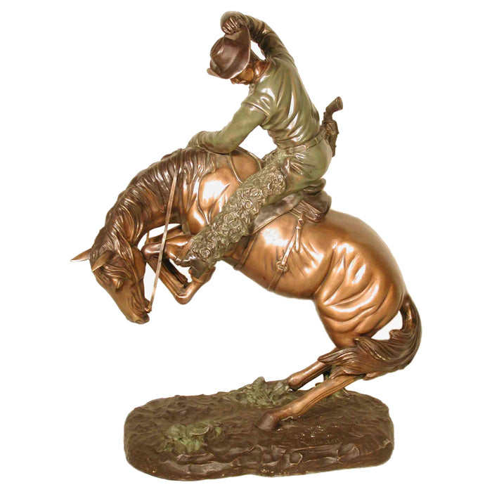 Wooly Chaps Cowboy Bronze Sculpture with Patina