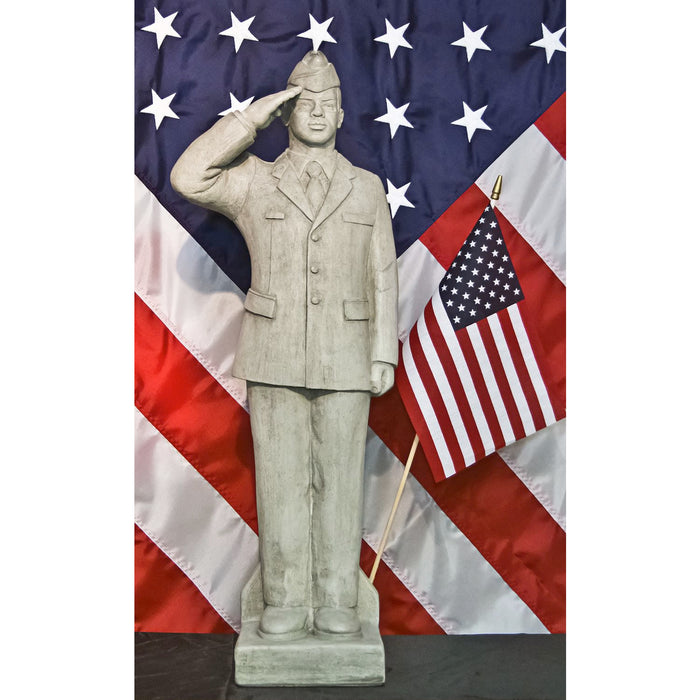 Air Force Airmen Statue with Flag-African American