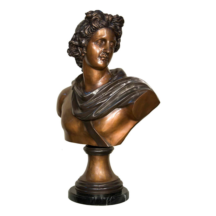 Apollo Greek Bronze Bust-38"H