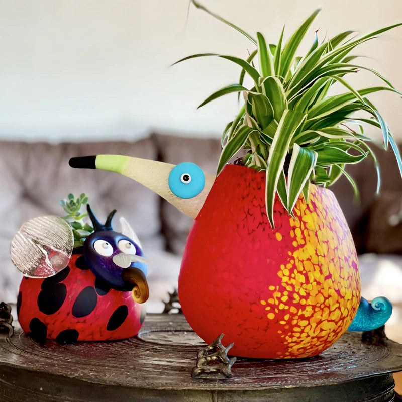 Pico Parrot Vase-Art Glass
