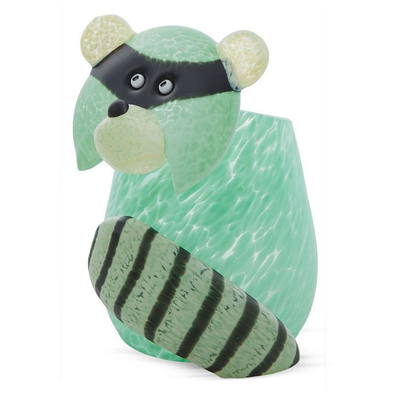 Bandito Raccoon Vase Sculpture by Borowski-Mint Green