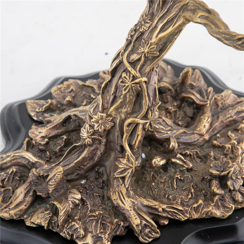 Tropical Birds in Tree Sculpture-Porcelain & Bronze