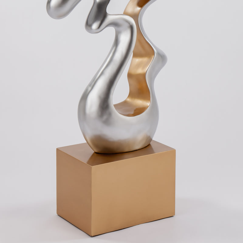 Effectus Modern Floor Sculpture-Silver/Gold