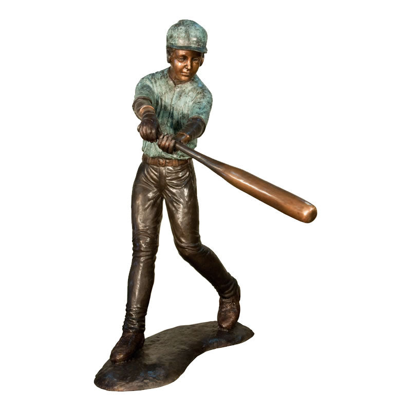 Little League Baseball Player at Bat Bronze Sculpture