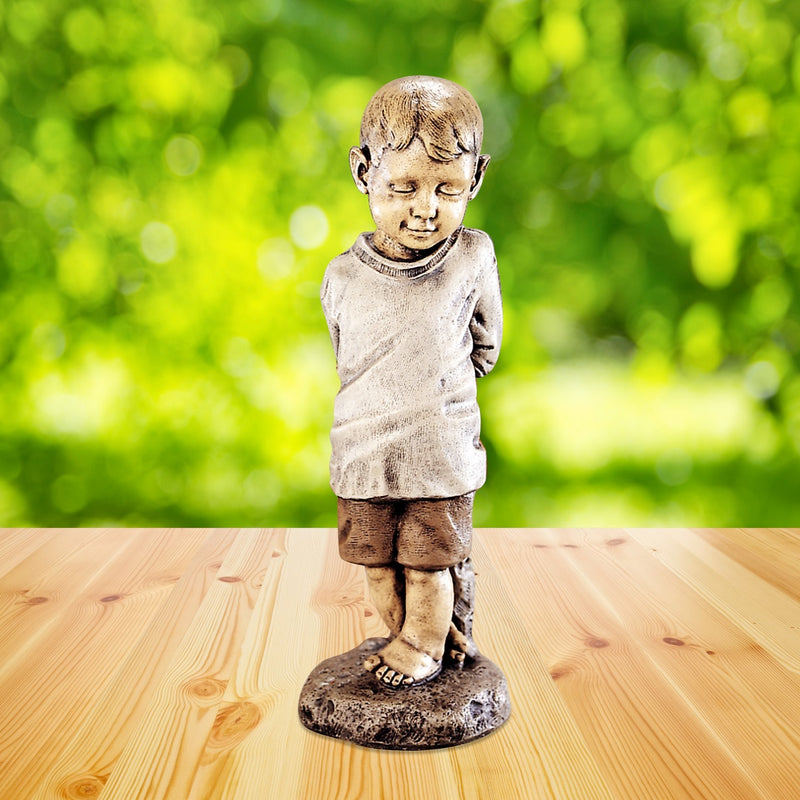 Shy Boy Statue w/ Color-Cast Stone