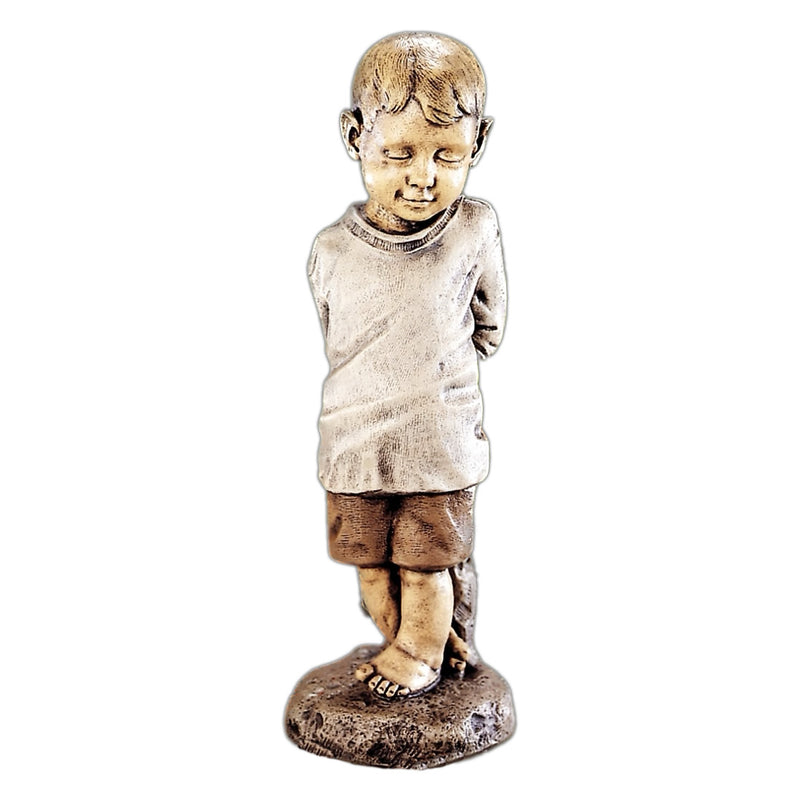 Shy Boy Statue w/ Color-Cast Stone