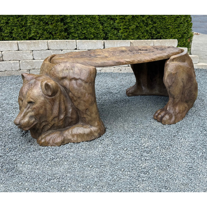 Bear Garden Bench-Cast Stone