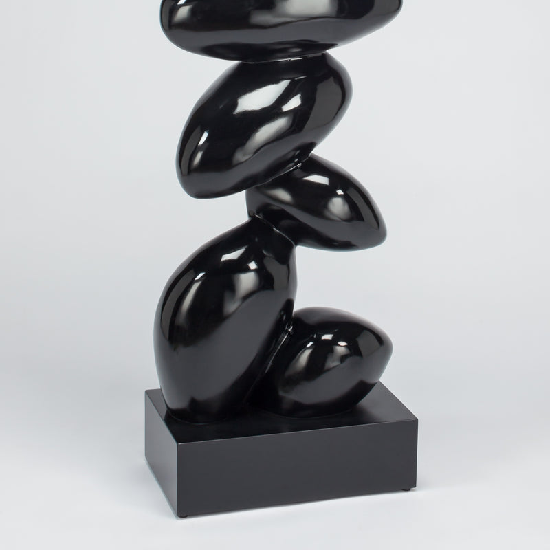 Pebble Modern Floor Sculpture-Black