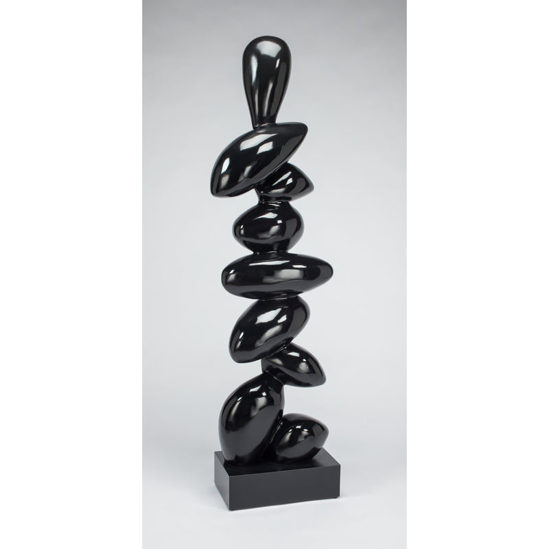 Pebble Modern Floor Sculpture-Black
