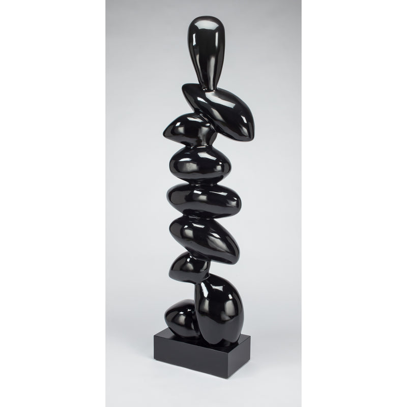 Pebble Modern Floor Sculpture-Black