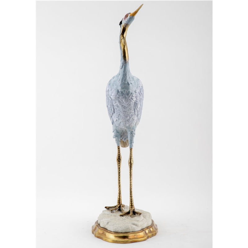 Blue Heron Sculpture-Porcelain & Bronze