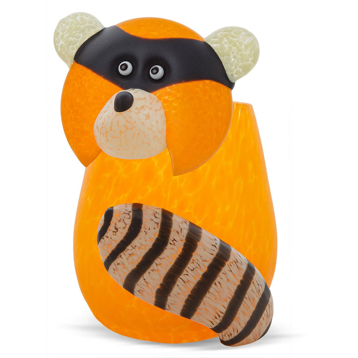 Bandito Raccoon Vase Sculpture by Borowski-Orange