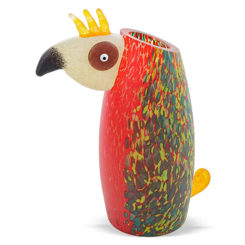 Loro Parrot Vase-Art Glass