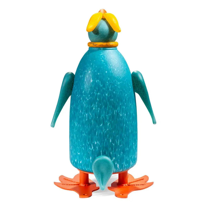 Diver the Penguin Art Glass Sculpture by Borowski-Turquoise