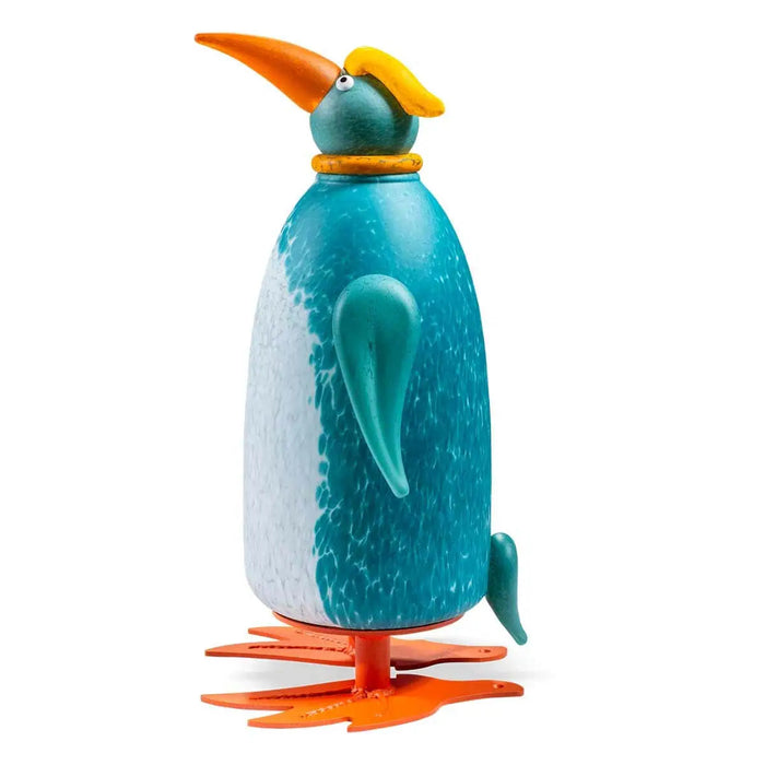 Diver the Penguin Art Glass Sculpture by Borowski-Turquoise