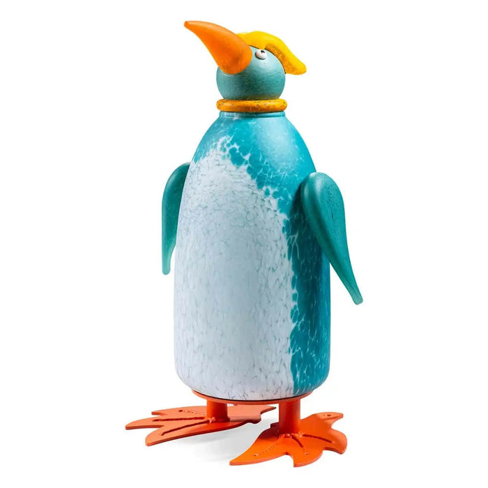 Diver the Penguin Art Glass Sculpture by Borowski-Turquoise