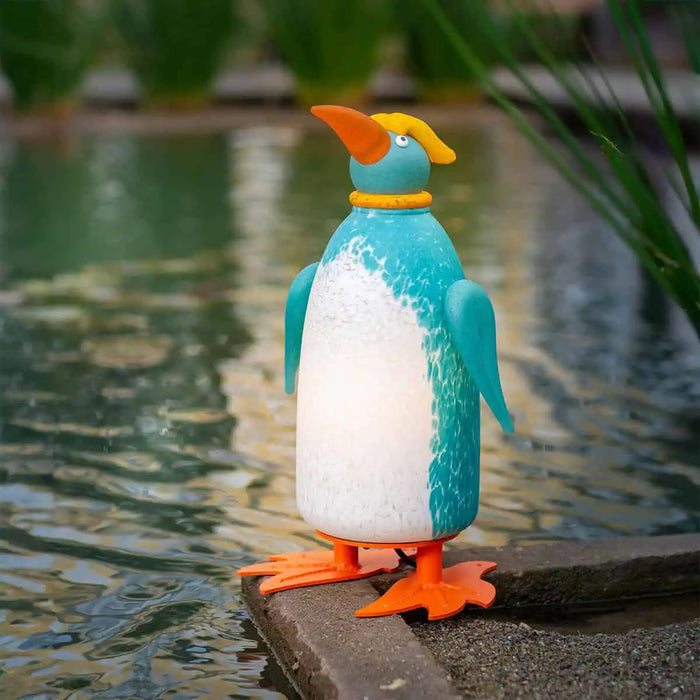 Diver the Penguin Art Glass Sculpture by Borowski-Turquoise