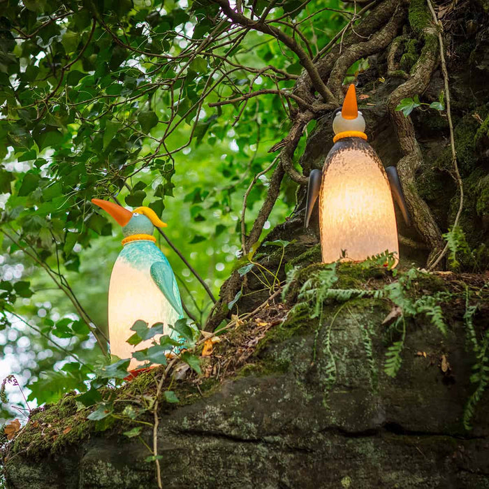 Diver the Penguin Art Glass Sculpture by Borowski-Turquoise