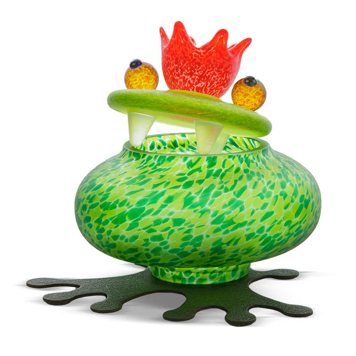 Boxy Art Glass Frog Box by Borowski