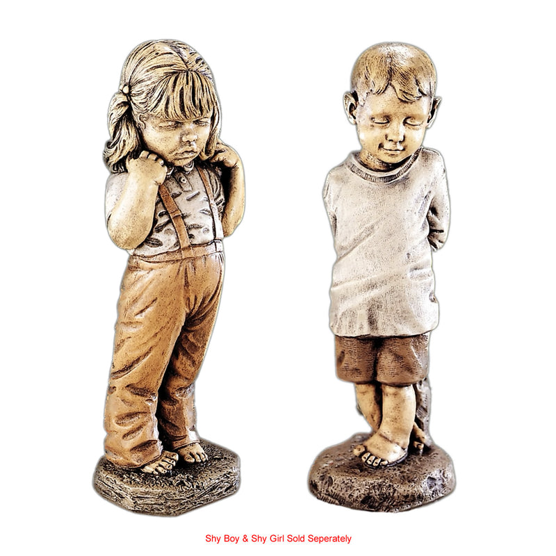 Shy Boy Statue w/ Color-Cast Stone