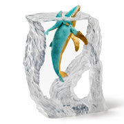 Lucite whale sculpture by Kitty Cantrell on white background