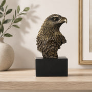 Eagle award bust statue in bronze finish on shelf