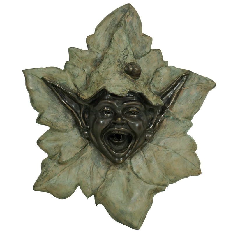 Bronze Elf Head Wall Fountain Spitter