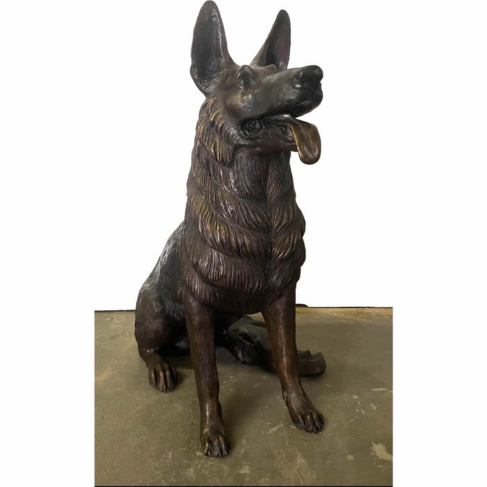 Bronze German Shepherd Sculpture