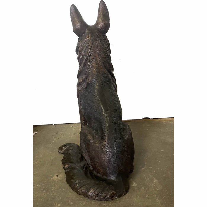 Bronze German Shepherd Sculpture