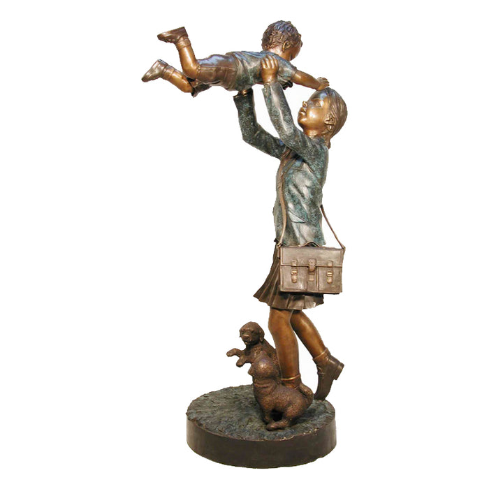 Brother and Sister Bronze Sculpture