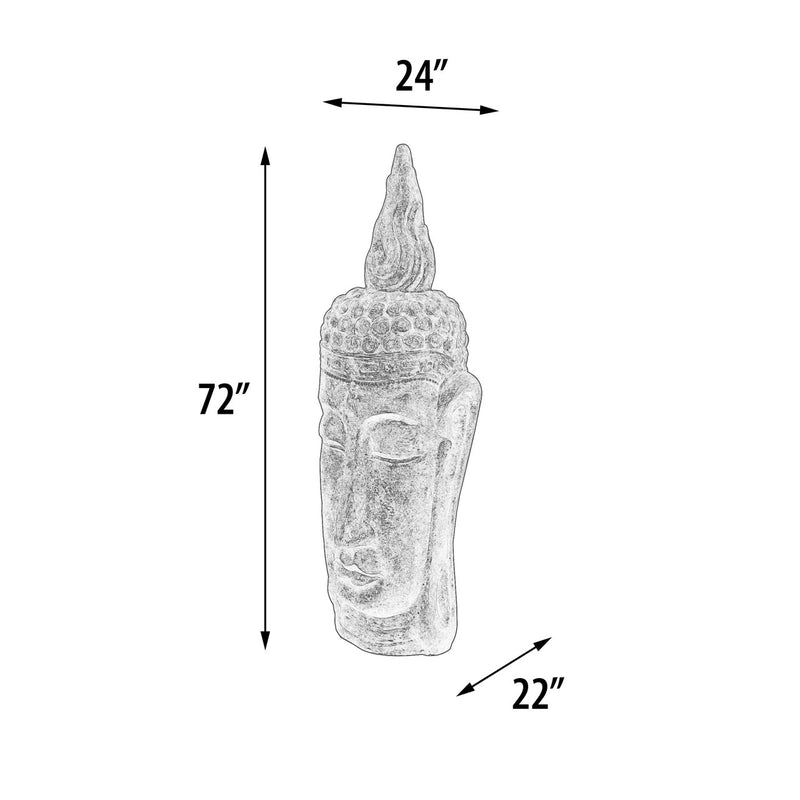 Blue Buddha Bust Floor Sculpture