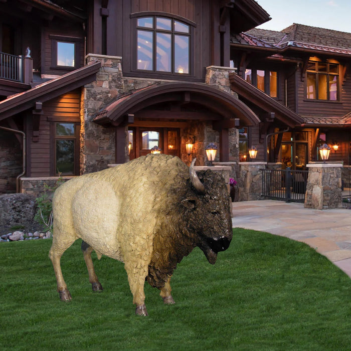 Standing Buffalo Bronze Sculpture