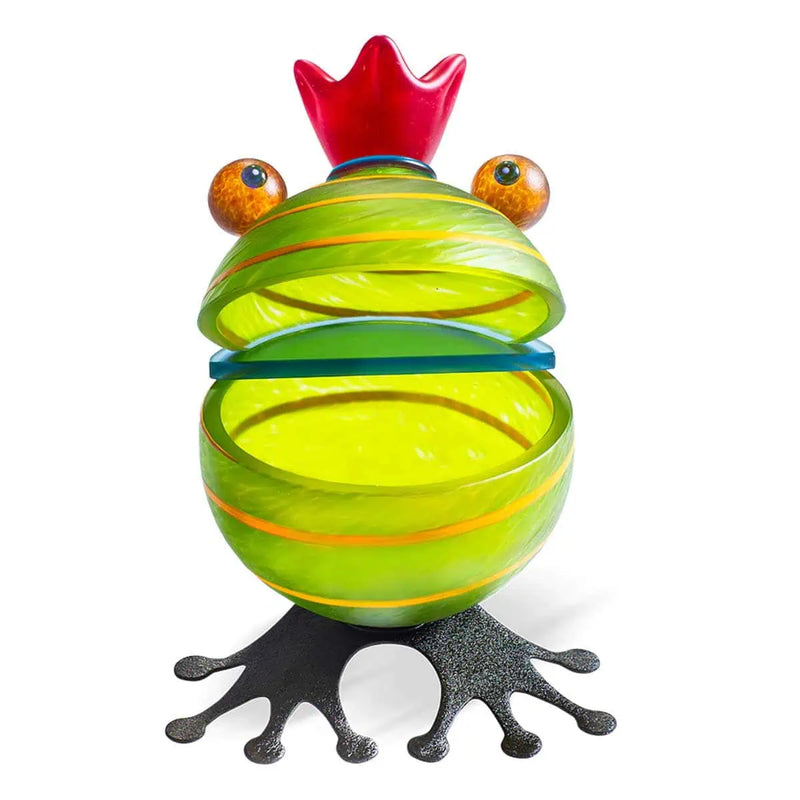Carry Art Glass Frog Bowl by Borowski-Lime Green