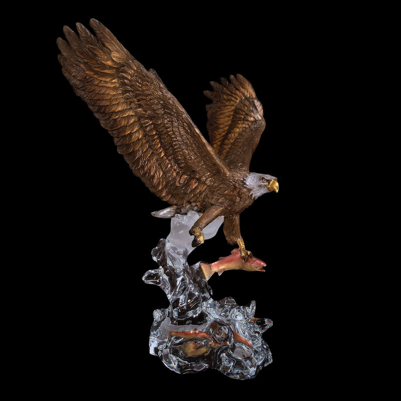 Clear Waters Eagle Sculpture by Kitty Cantrell