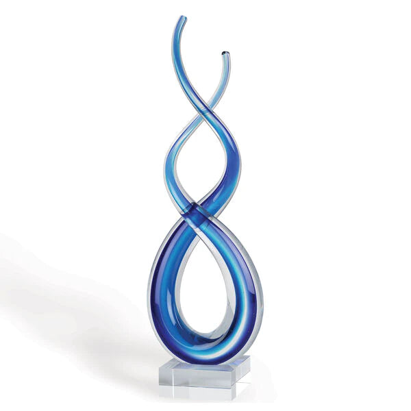 Cobalt Intertwined Art Glass Sculpture Award