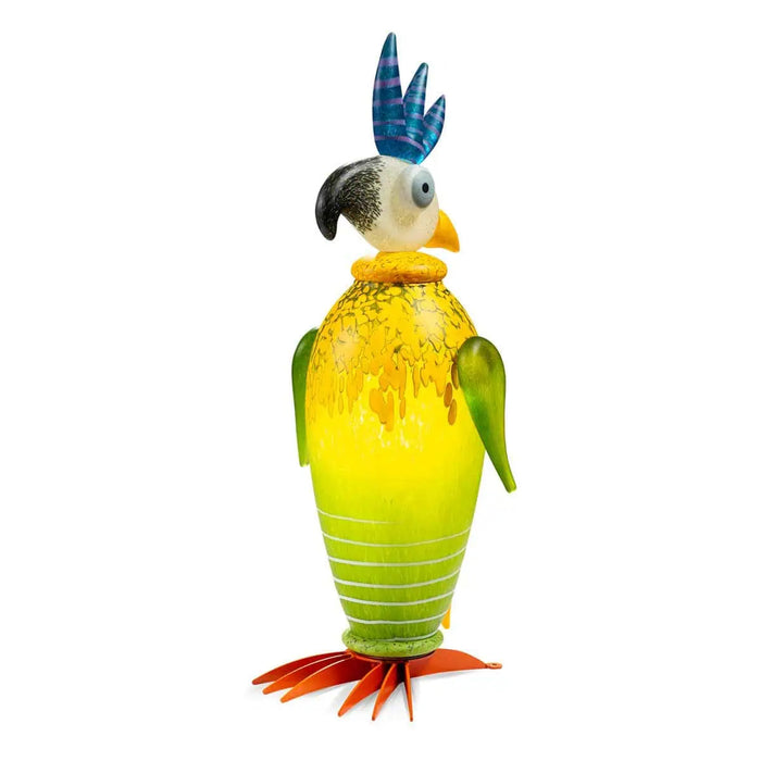 Taco the Cockatoo Art Glass Sculpture by Borowski-Lime Green