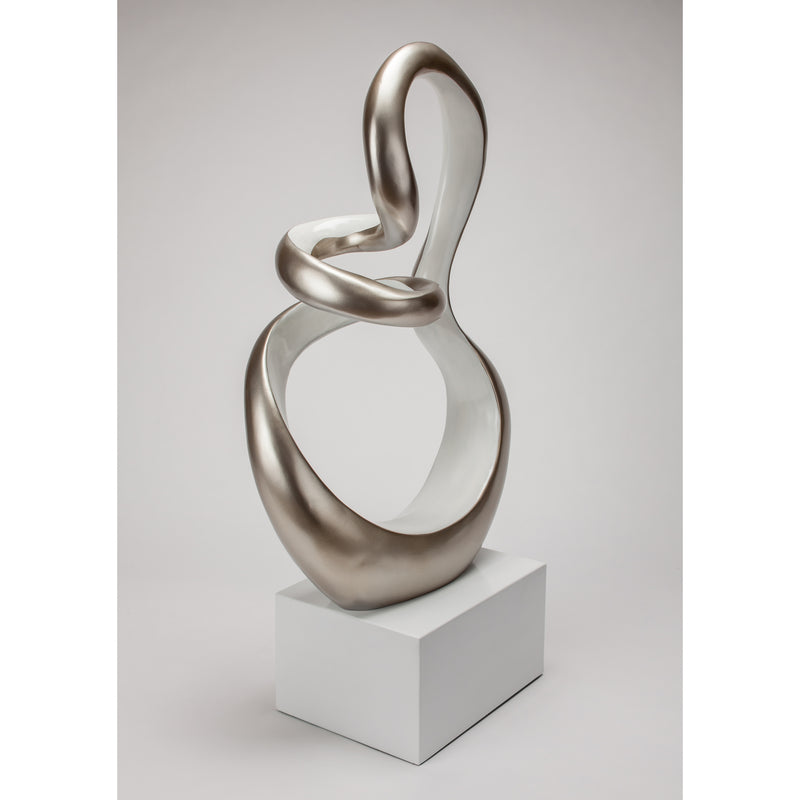 Imagine Modern Sculpture-Silver & White