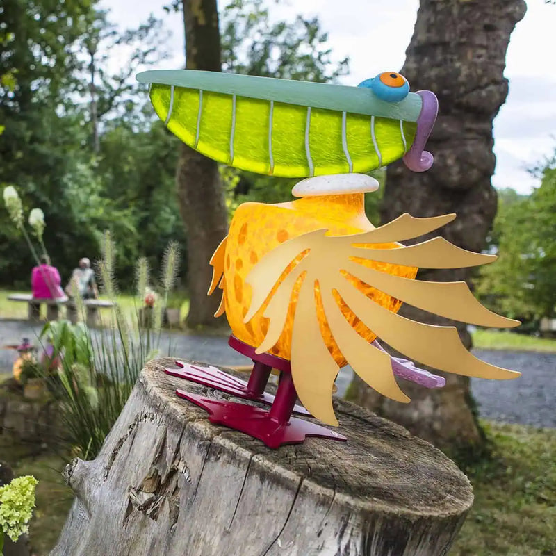 Cooper the Pelican Art Glass Sculpture by Borowski-Yellow