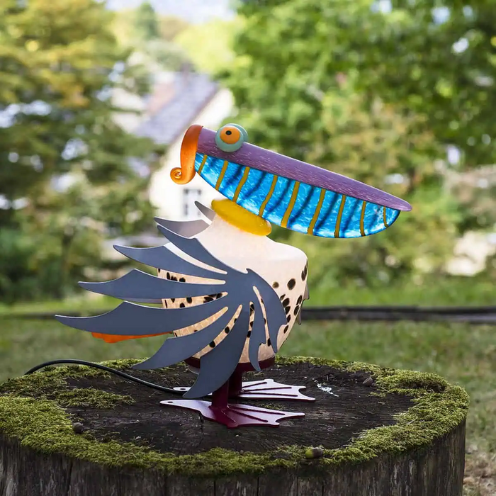Cooper the Pelican Art Glass Sculpture by Borowski-White