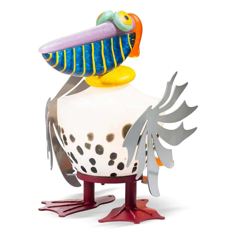 Cooper the Pelican Art Glass Sculpture by Borowski-White
