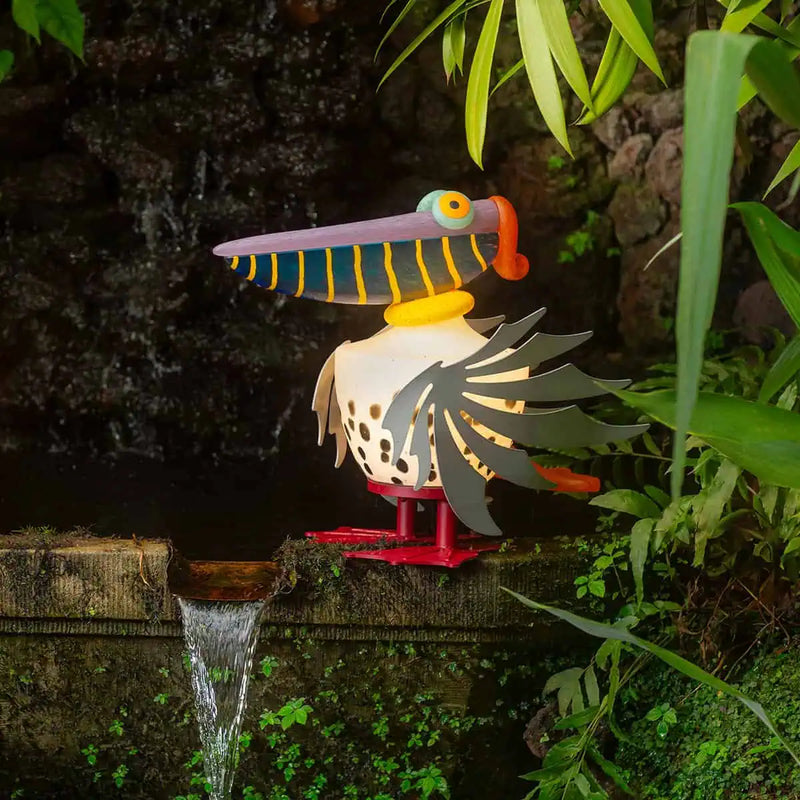 Cooper the Pelican Art Glass Sculpture by Borowski-White