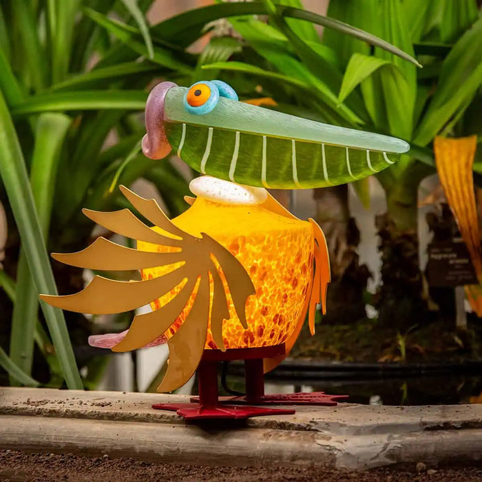 Cooper the Pelican Art Glass Sculpture by Borowski-Yellow