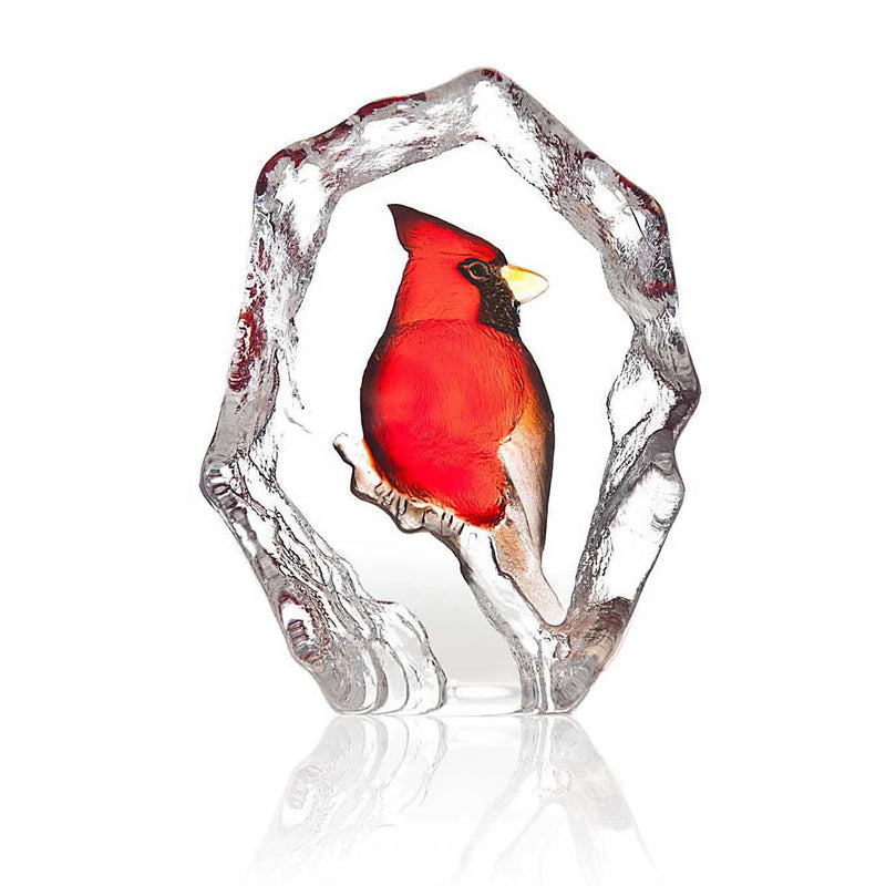 Crystal Cardinal Figurine by Mats Jonasson