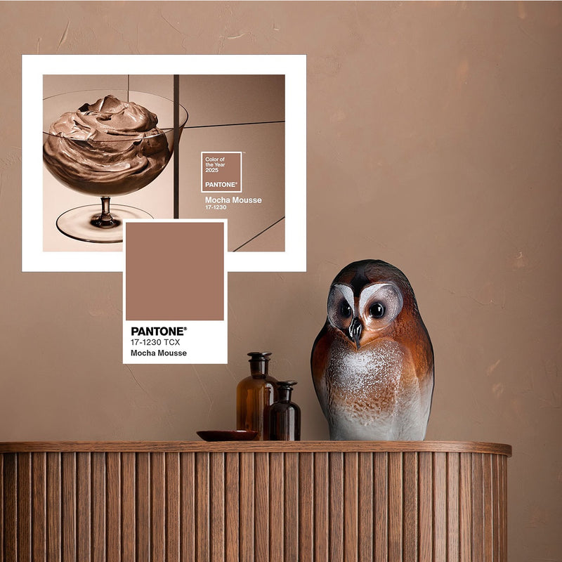 Safari Owl Brown Crystal Sculpture-Large