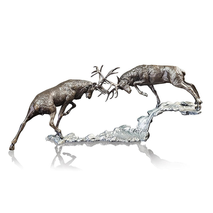 Dawn Duel Stag Elk Bronze Sculpture-Limited Edition