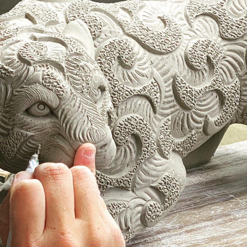 De Rosa Panther Sculpture-Ceramic