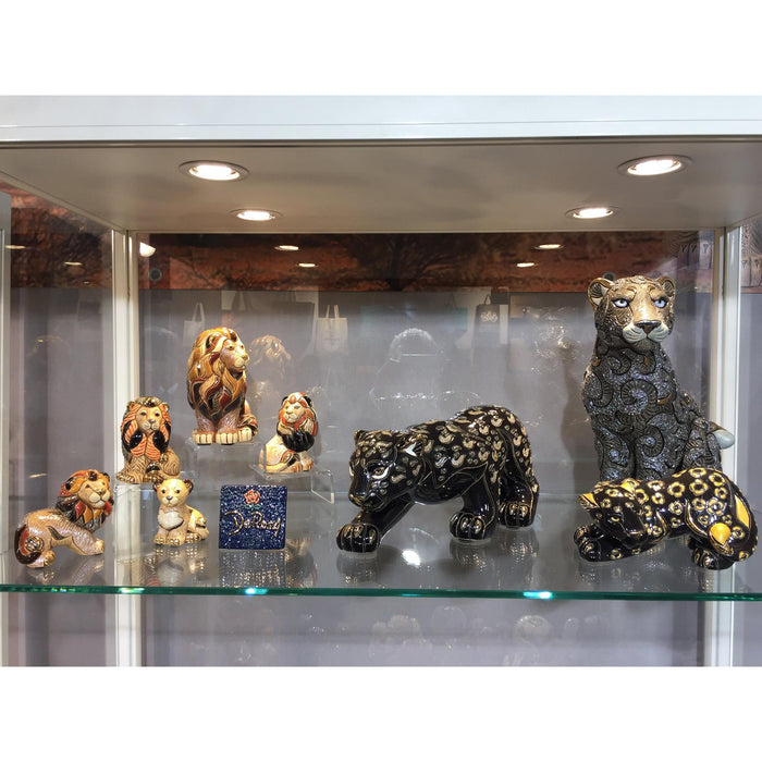 De Rosa Lion and Cub Figurines Set of 2-Ceramic