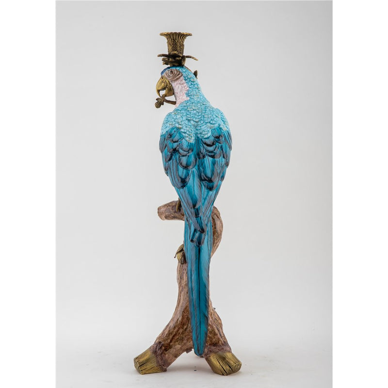 Parrot Candle Holders Set of 2-Porcelain & Bronze